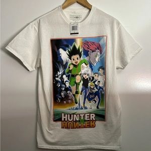 Hunter X Hunter Mens White Anime Graphic Print Round Neck T-Shirt Size Medium